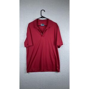 PGA Tour Golf Shirt Mens Large Red Short‎ Sleeve Performance Polo Stretch Casual